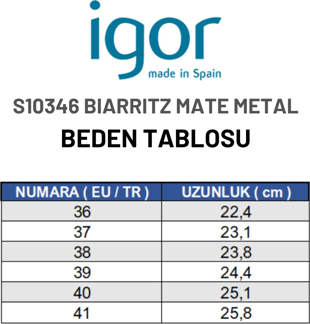Igor Biarritz Mate Metal Kadın Sandalet - Mat Platin S10346-388 görsel 5