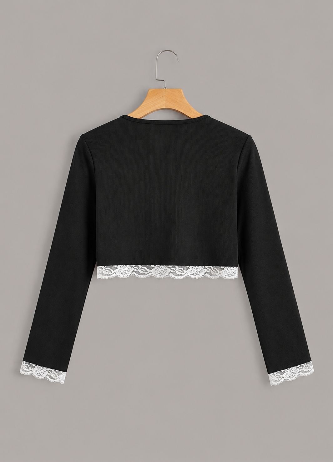 Moonstyle Collection Coquette Lolita Siyah Dantel Detaylı Tam Boy Bolero görsel 2