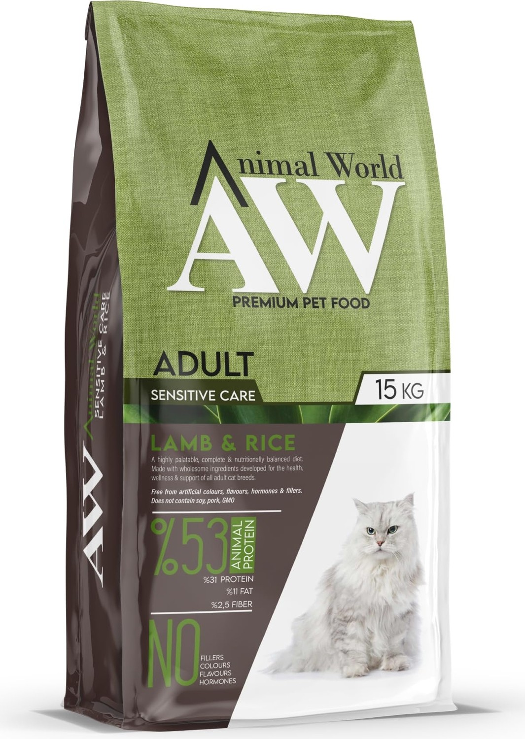 Die Grup Animal World Kuzu Etli Yetişkin Kedi Maması 15 kg