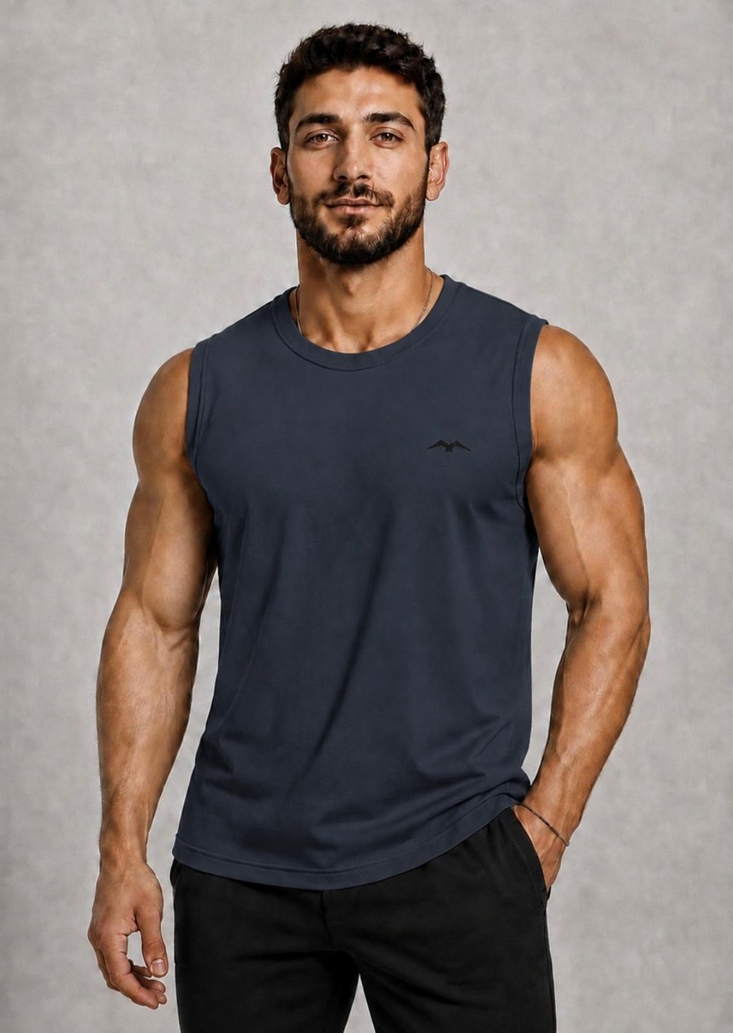 Axxel Erkek Bisiklet Yaka Kolsuz T-SHIRT-D690