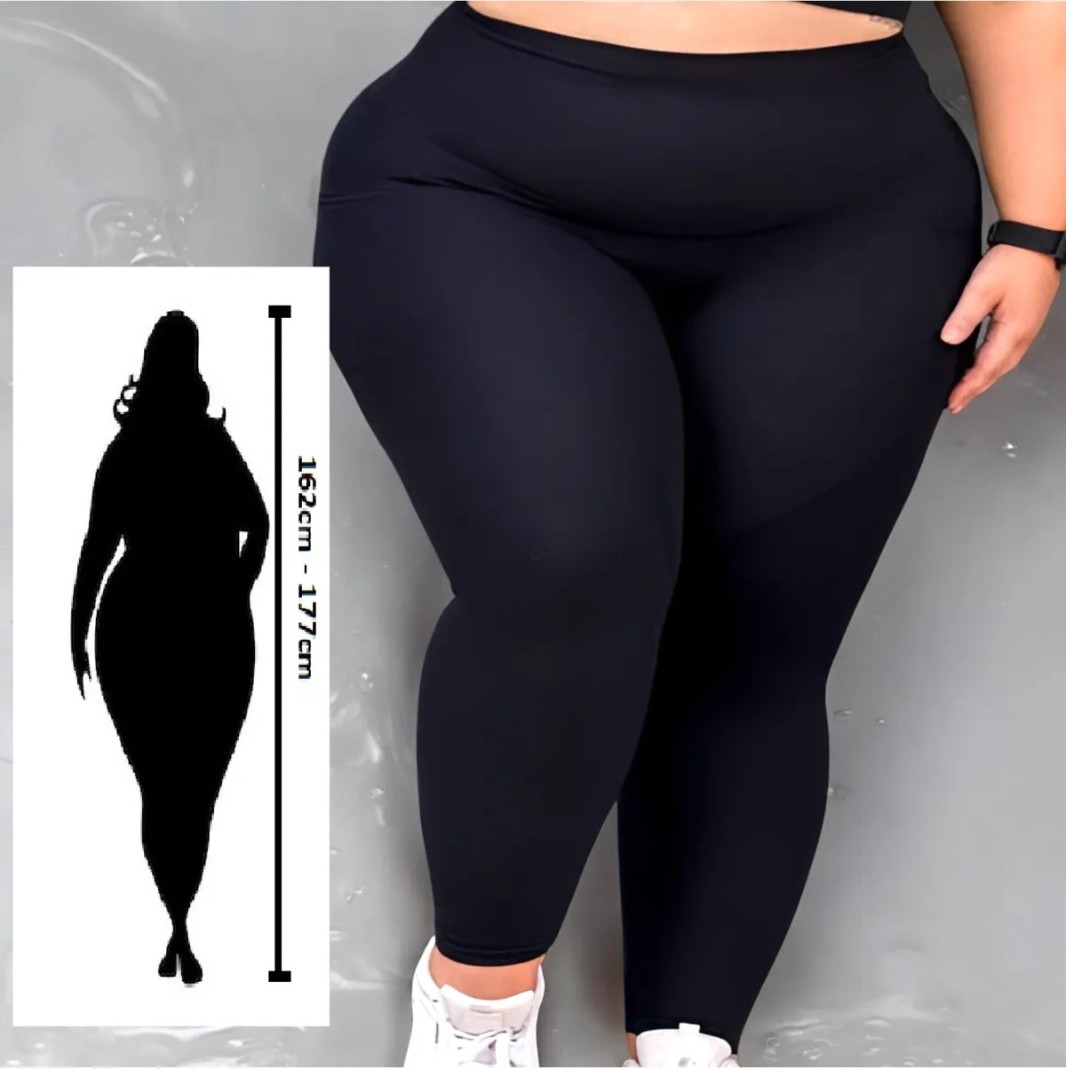 Sngl Kadın Büyük Beden Siyah Tayt Normal Bel 4XL-8XL Esnek ve Rahat Günlük Kullanım İçin