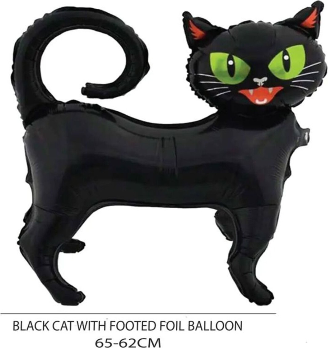 Feyza Design Halloween Siyah Kedi Şekilli Folyo Balon 65X62 cm görsel 2