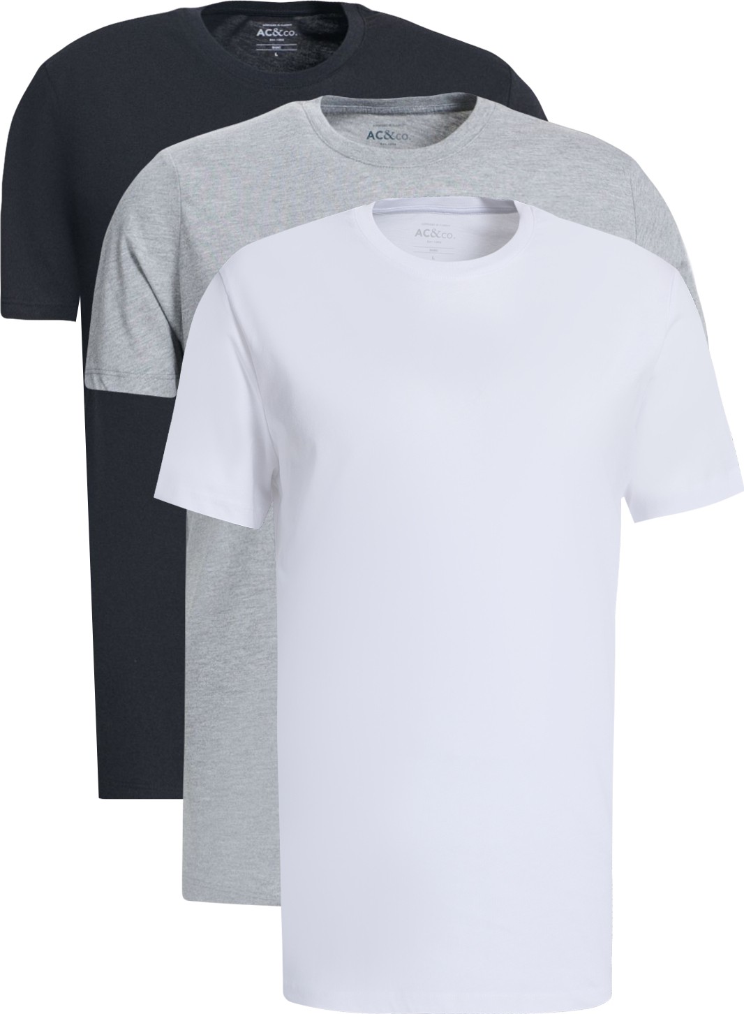 Altınyıldız Classics Erkek Haki-siyah-beyaz Slim Fit Bisiklet Yaka 3'lü %100 Pamuk Basic Tişört Paketi