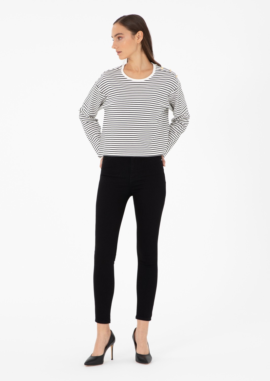 Pierre Cardin Kadın Siyah Skinny Fit Jean Pantolon 50291380-VR046 görsel 3