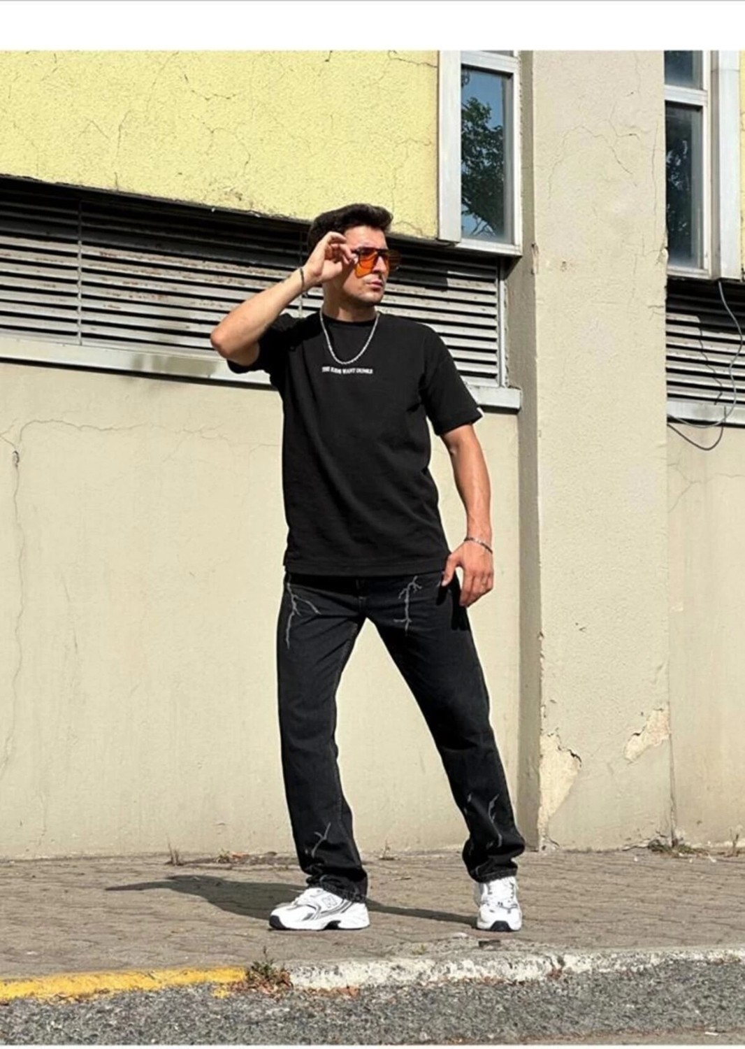 Phantom Jns By Sekman Baggy Fit Şimşek/yıldırım Desenli Koyu Gri Kot Pantolon Denim Oversize Phantom Jeans Sokak Stili görsel 5