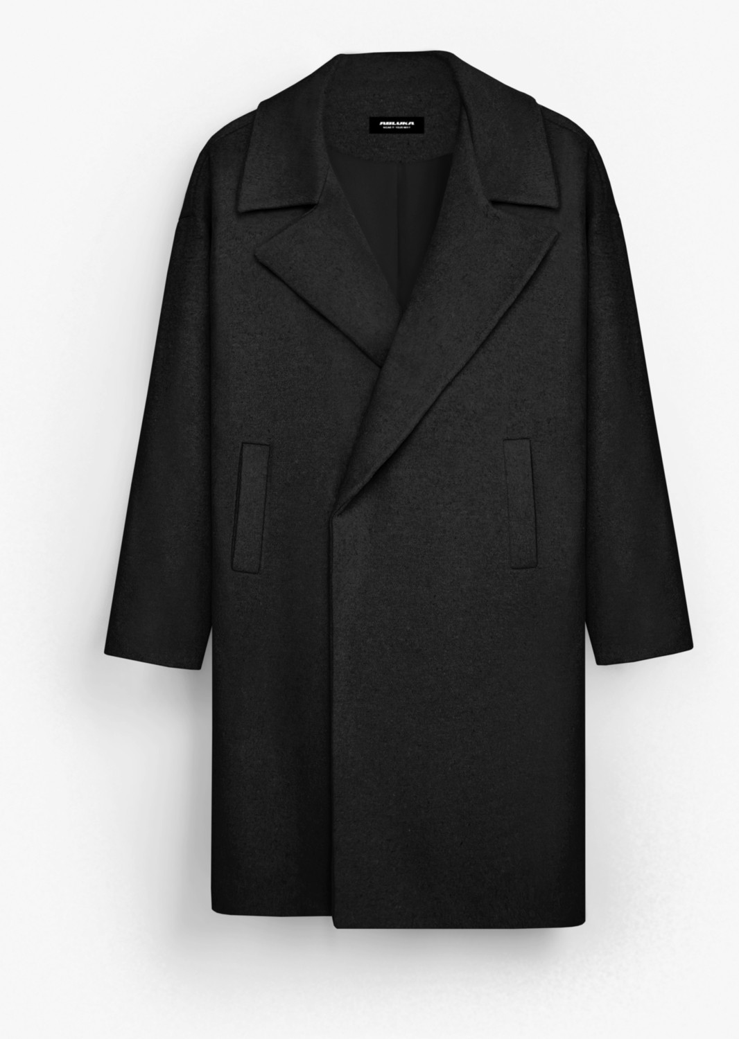 Abluka Online Erkek Oversize İtalyan Kaşe Kaban Gri