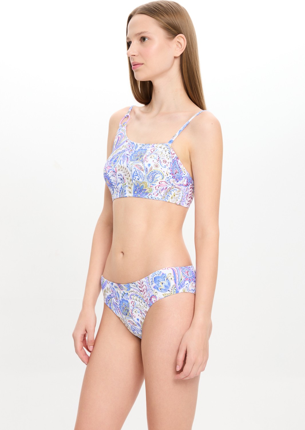 Too Salty Swimwear Kadın Şal Desen Dokulu Tek Omuz Bikini Takımı 25SW012ST