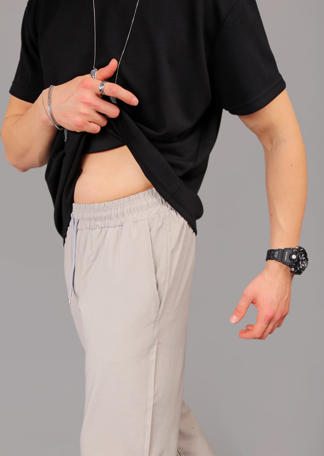 EYDAMOON #yokgibi Baggy Tarz Paraşüt Kumaş Bol Paça Spor Eşofman Altı görsel 6