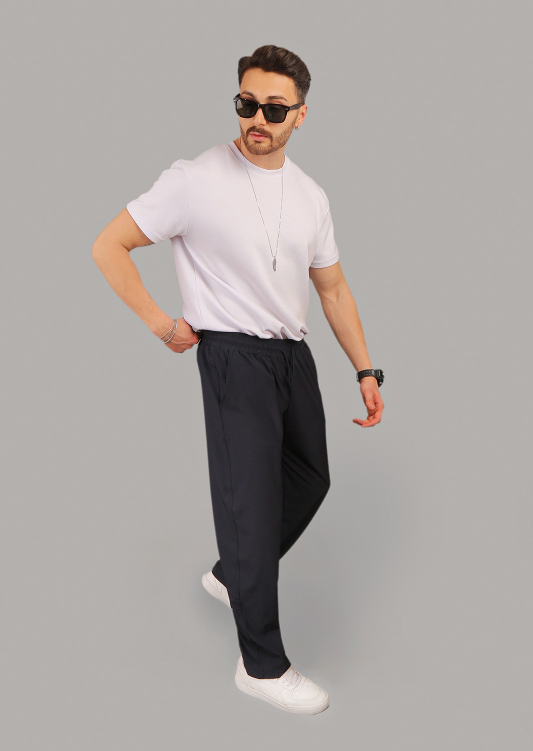 EYDAMOON #yokgibi Baggy Tarz Paraşüt Kumaş Bol Paça Spor Eşofman Altı görsel 7