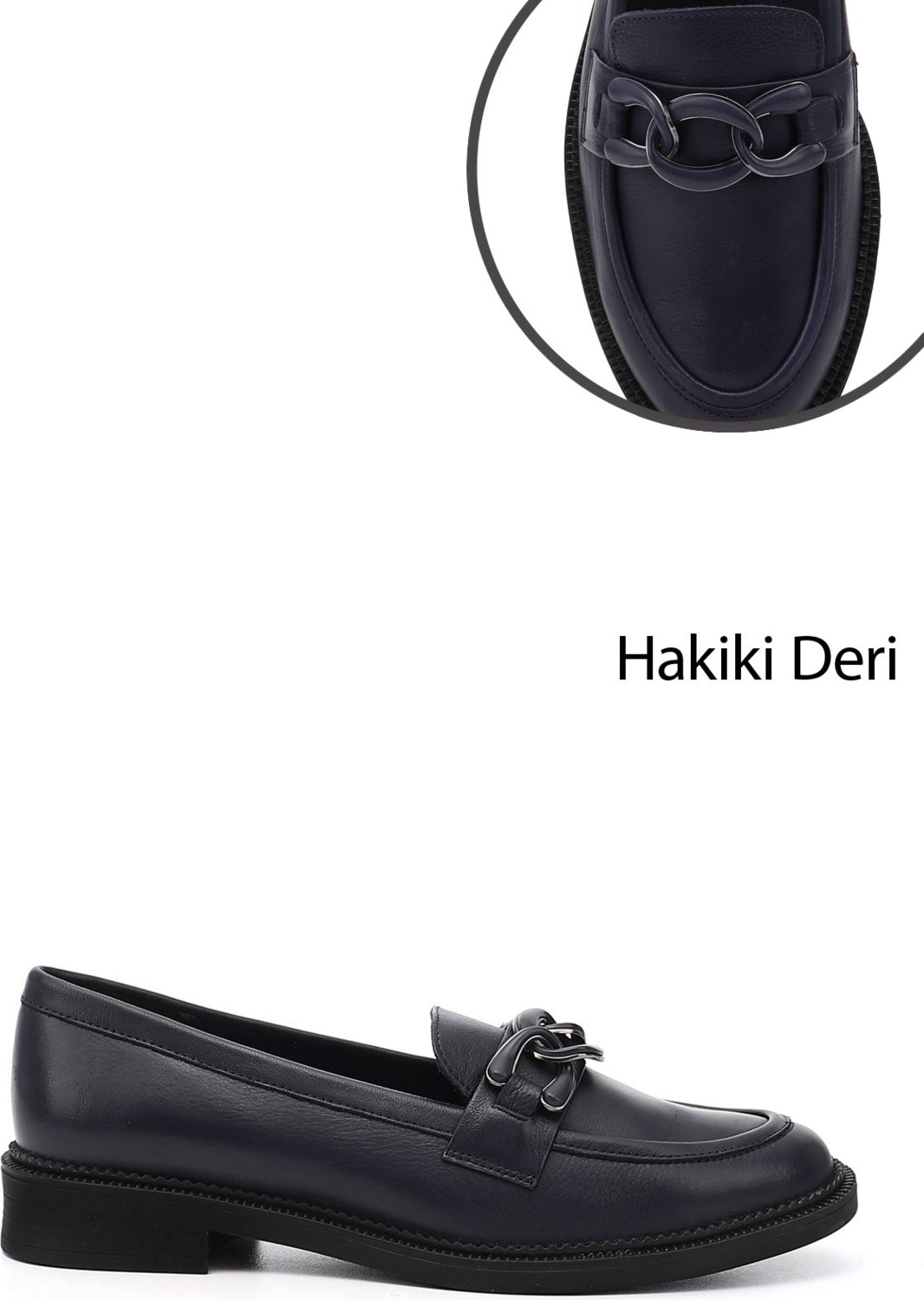 Gönderi(r) Kadın Siyah Tokalı Hakiki Deri Loafer Ayakkabı görsel 3