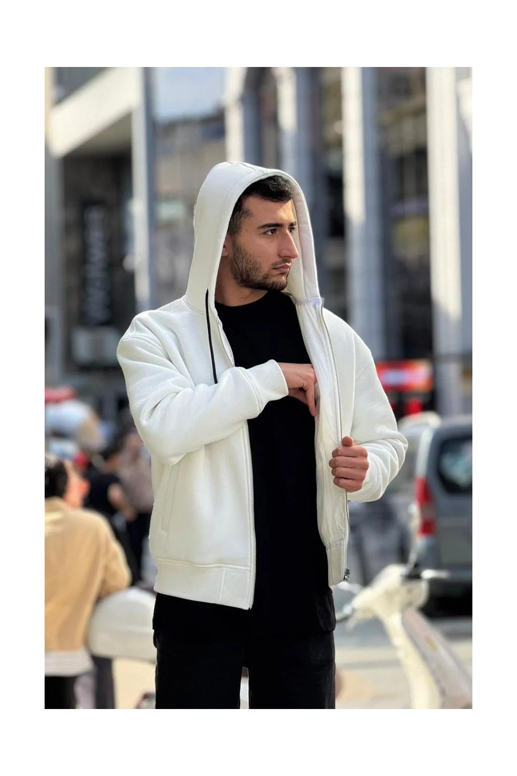 Rocqerx X-4004 Kapüşonlu Üç Iplik Şardonlu Hırka görsel 6