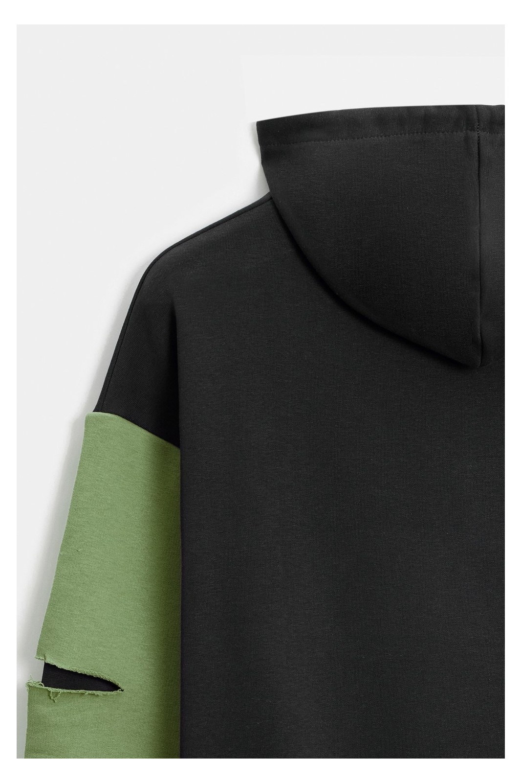 Siyah - Haki Erkek Oversize Kapüşonlu Baskılı Kanguru Cepli Sweatshirt Xl görsel 5