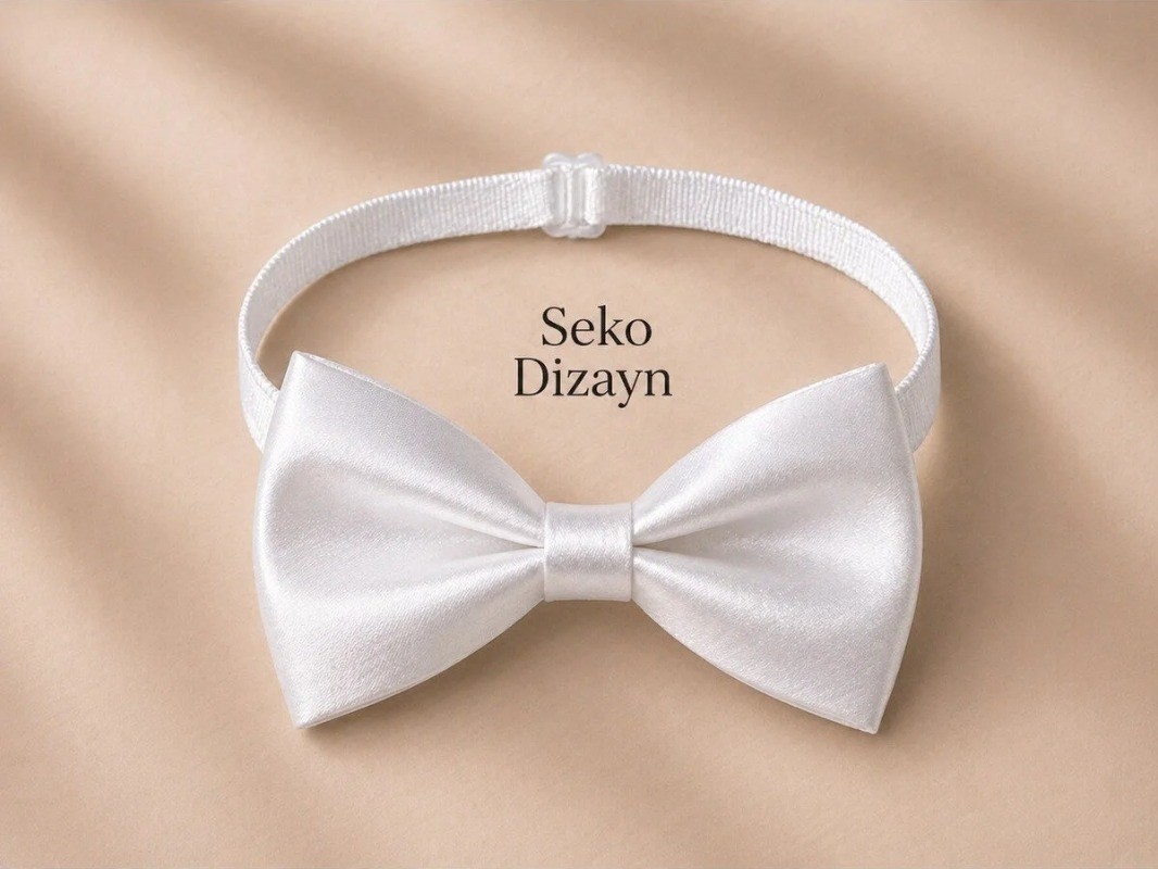 Seko Dizayn Kırmızı Erkek Çocuk Ayarlanabilir Papyon Saten 1-14 Yaş görsel 2