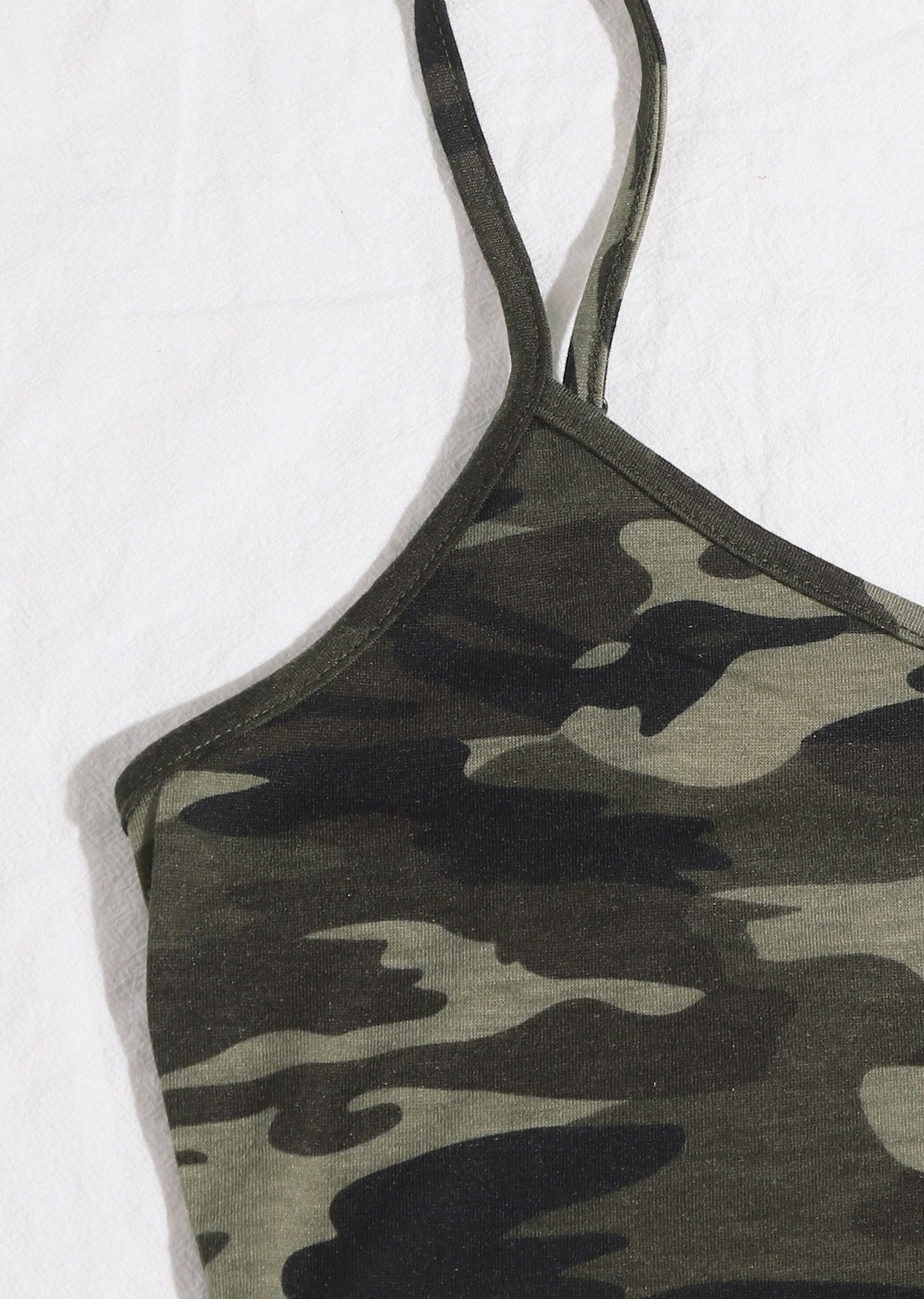 Ozka Concept Kadın Kamuflaj Desenli Askılı Crop Top Şortlu Gecelik Takım H110440 görsel 4