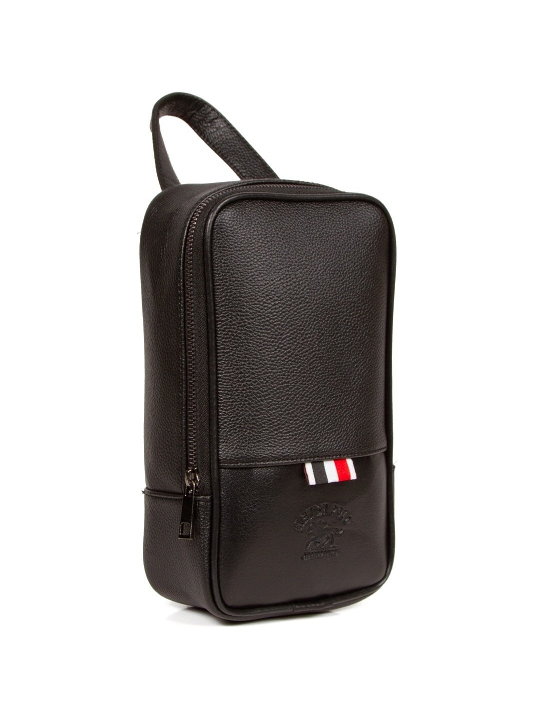 Tuldar Erkek Siyah Deri Portföy Clutch Traş Kozmetik Bakım Ve Günlük El Çantası (14X24CM) tul234 görsel 2