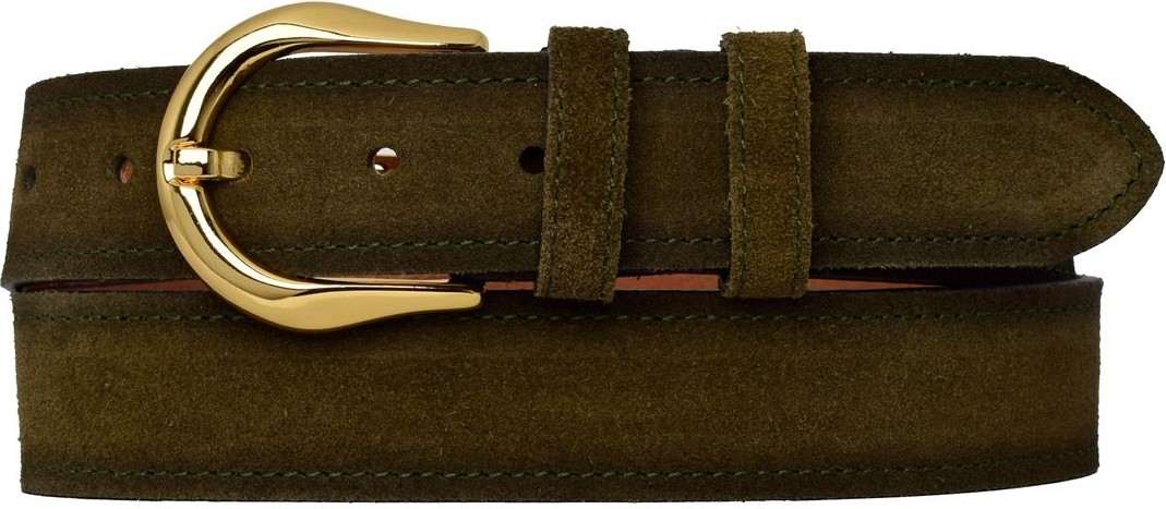 GoDeri %100 Hakiki Deri, Gold Tokalı 4 cm Süet Sütlü Kahverengi Kadın Kemeri; Kot, Spor Kemer=süet.70.sütka