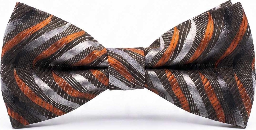 Kravatkolik Kahverengi Motif Ipek Papyon SB200 görsel 3