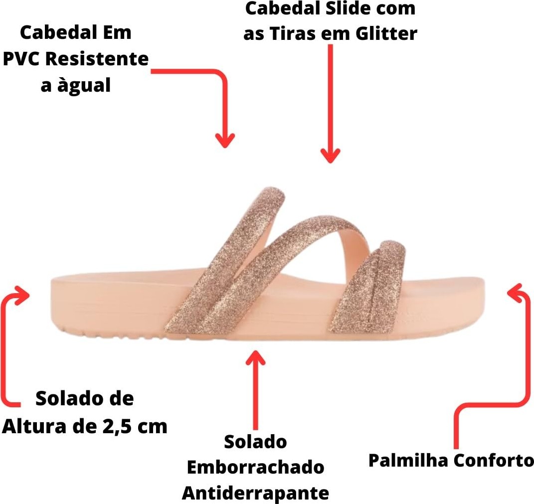 Odea Glitter Tam Ad Kadın Terlik Açık Pudra 35/42 görsel 3
