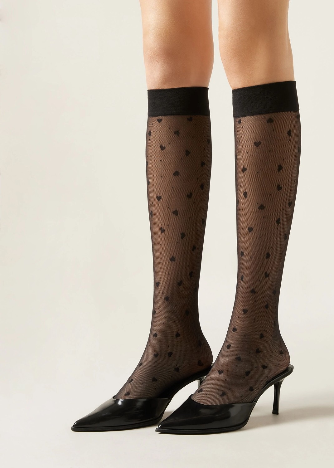 Calzedonia Kalp ve Puantiye Motifli Diz Altı Çorap görsel 3