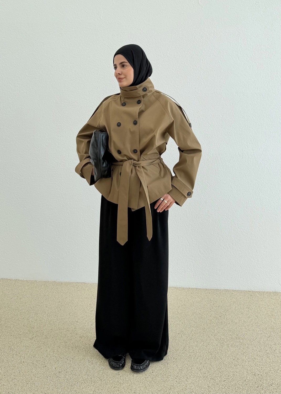 Moda Aksa 2106 Titanik Premium Trenckot Camel görsel 3