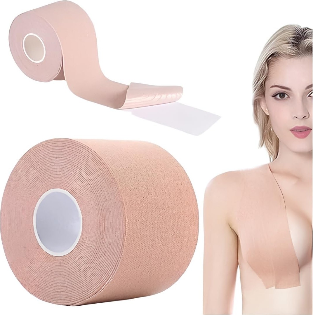 1001 Göğüs Dikleştirici ve Şekillendirici Göğüs Bandı - Nefes Alabilir Pamuklu Boob Tape, Suya V