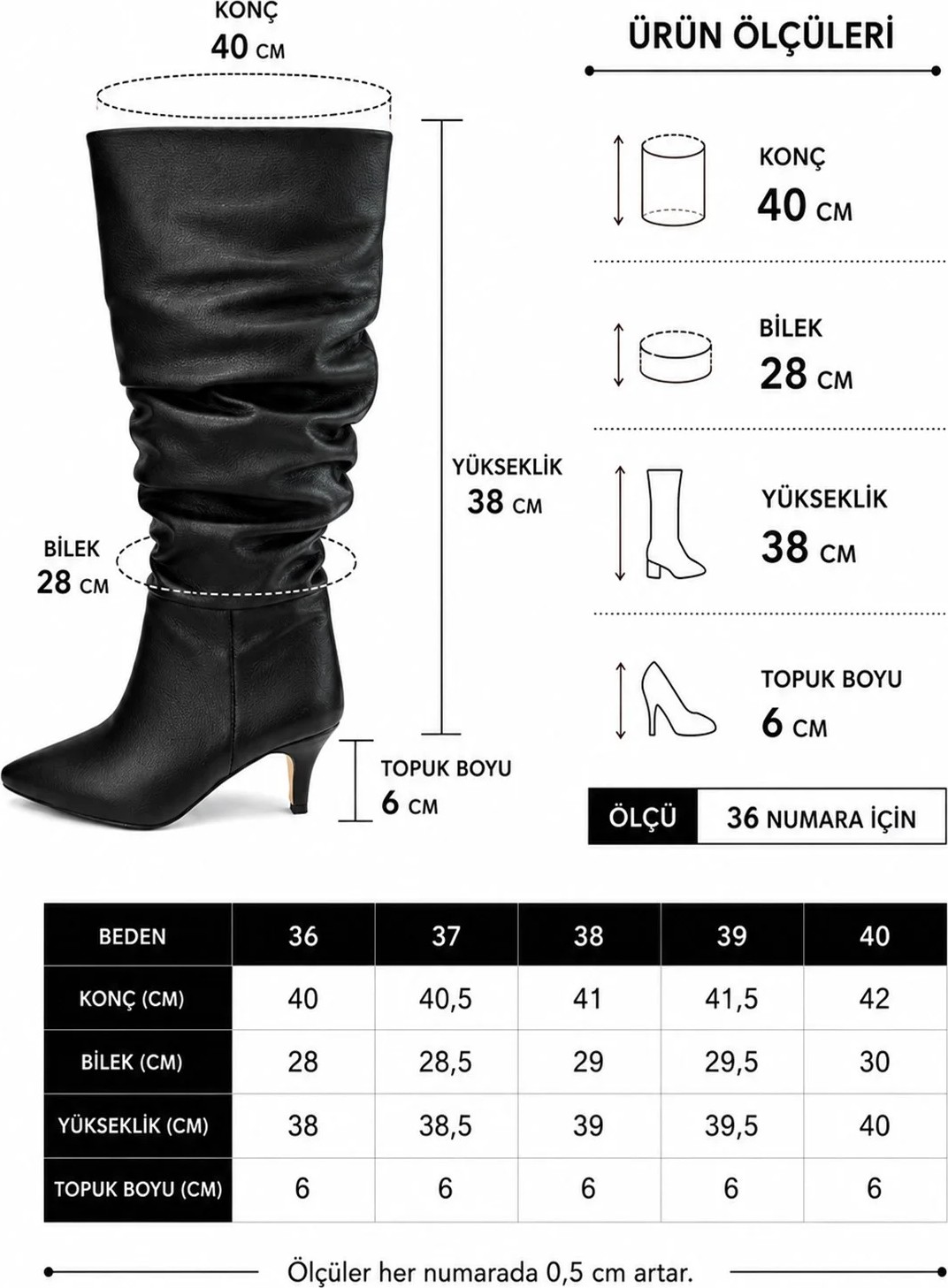 Preshley Kadın Tamara Krem Cilt Buzgülü Sivri Burun Çivi Topuk Çizme görsel 4