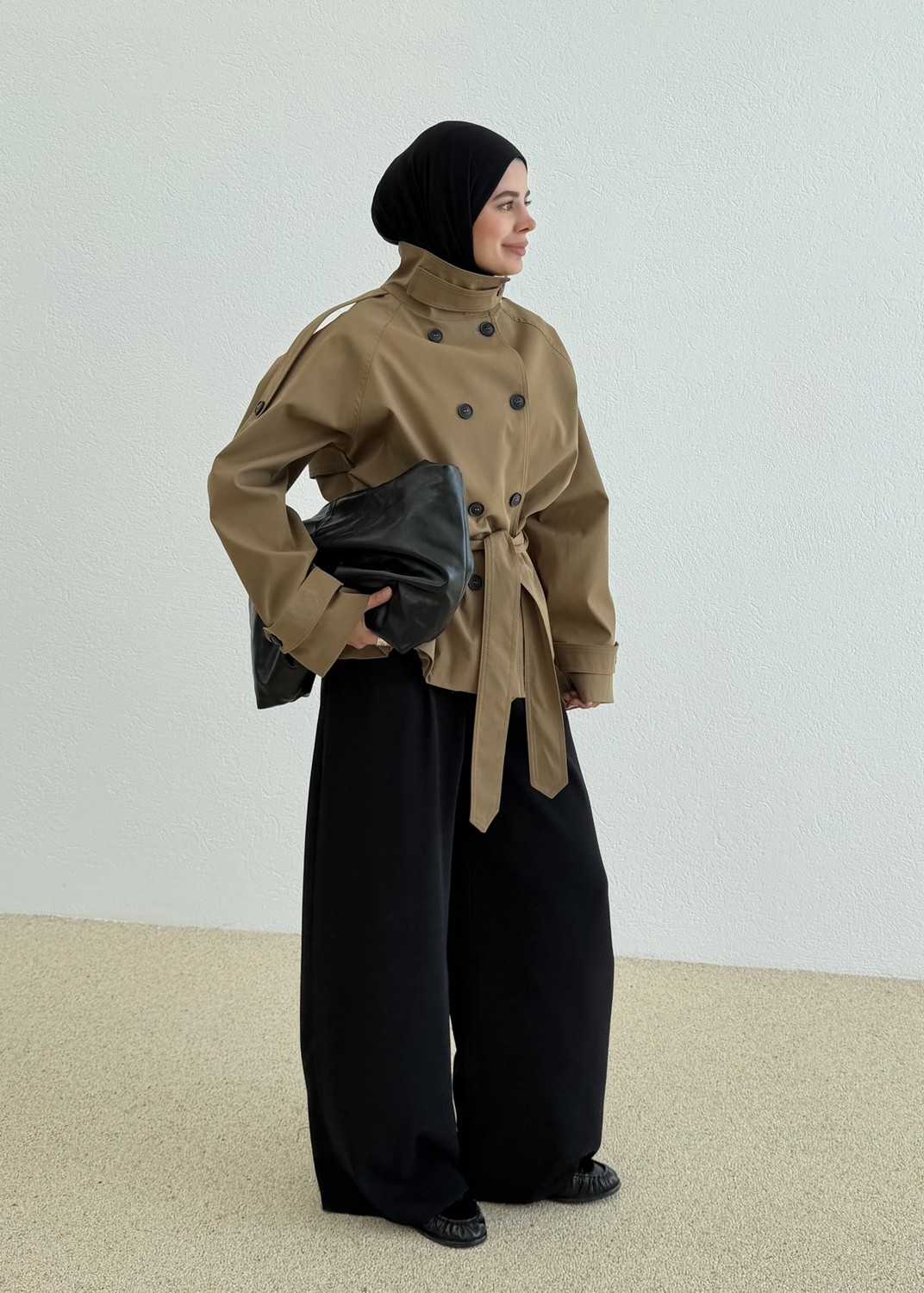 Moda Aksa 2106 Titanik Premium Trenckot Camel görsel 4