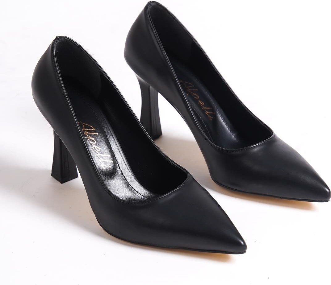 Alpelli Kadın Siyah Kadeh Topuk Sivri Burun Stiletto görsel 4