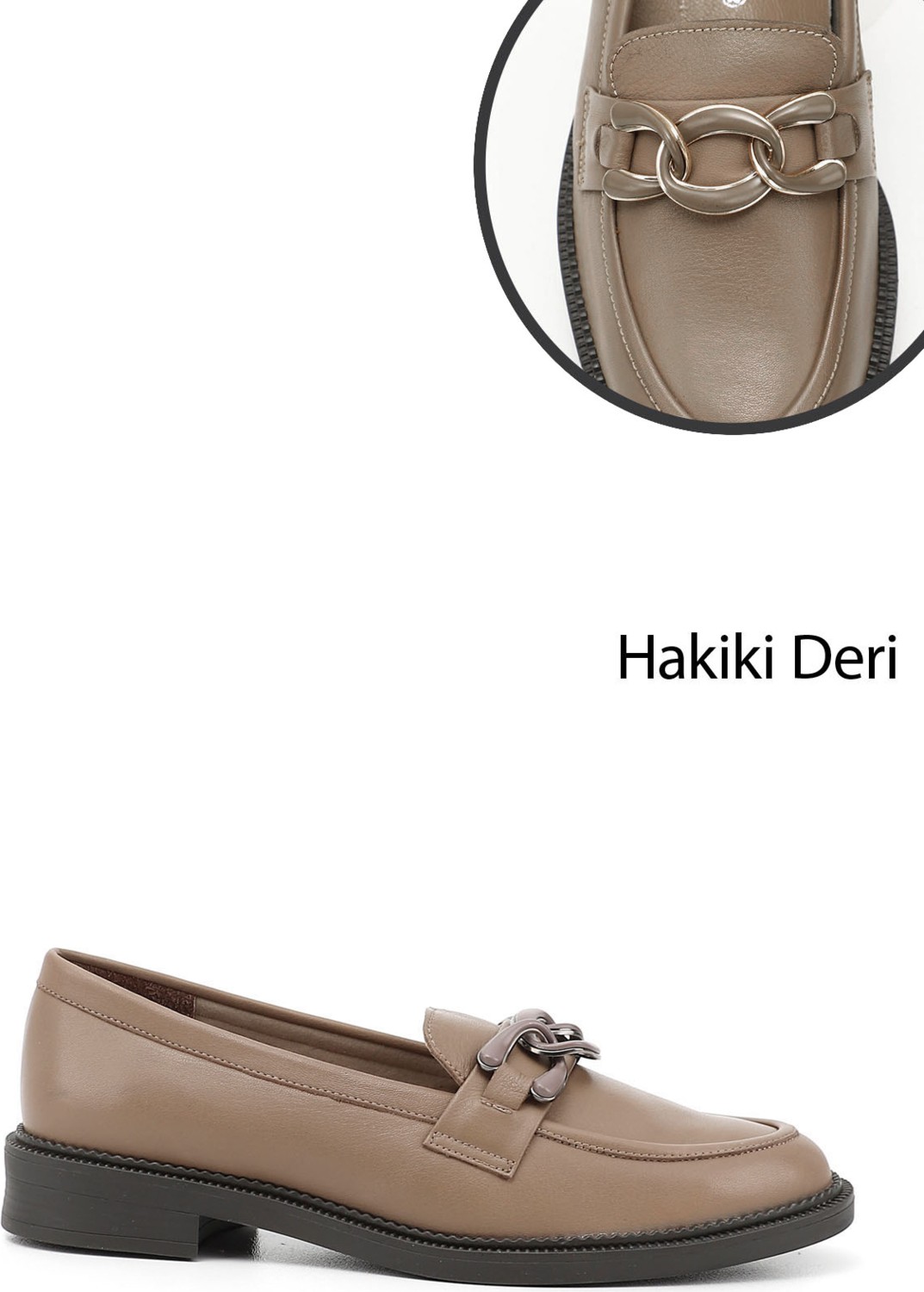 Gönderi(r) Kadın Siyah Tokalı Hakiki Deri Loafer Ayakkabı