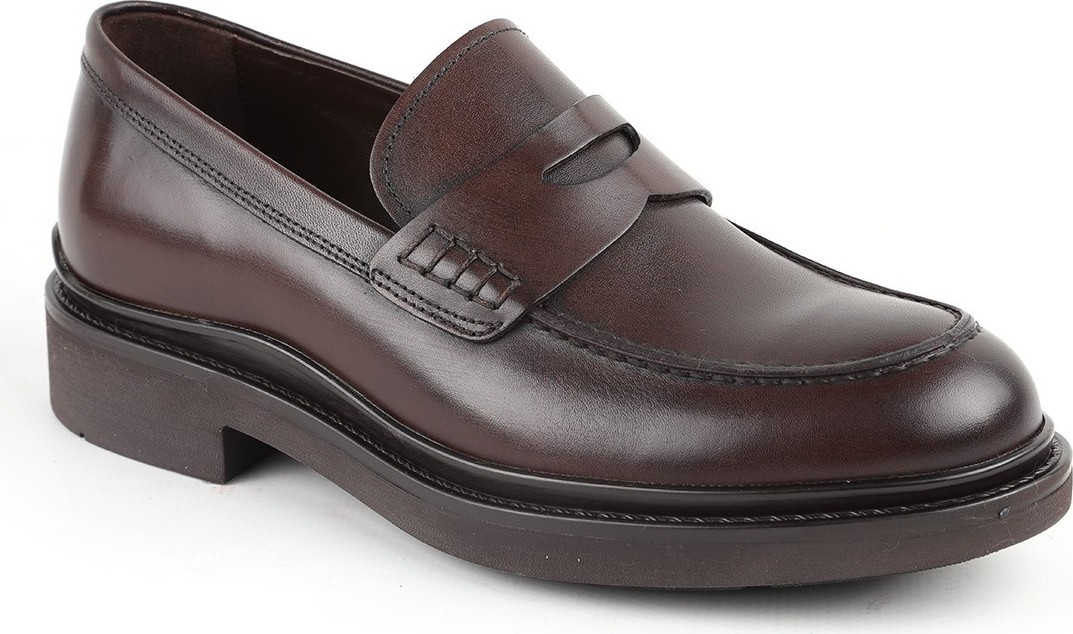 Libero LZ5009 Hakiki Antik Deri Kalın Kauçuk Tabanlı Kadın Klasik Casual Loafer görsel 5
