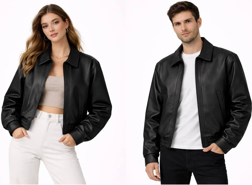 Baselco Unisex Oversize Deri Ceket - Çift Kombinleri