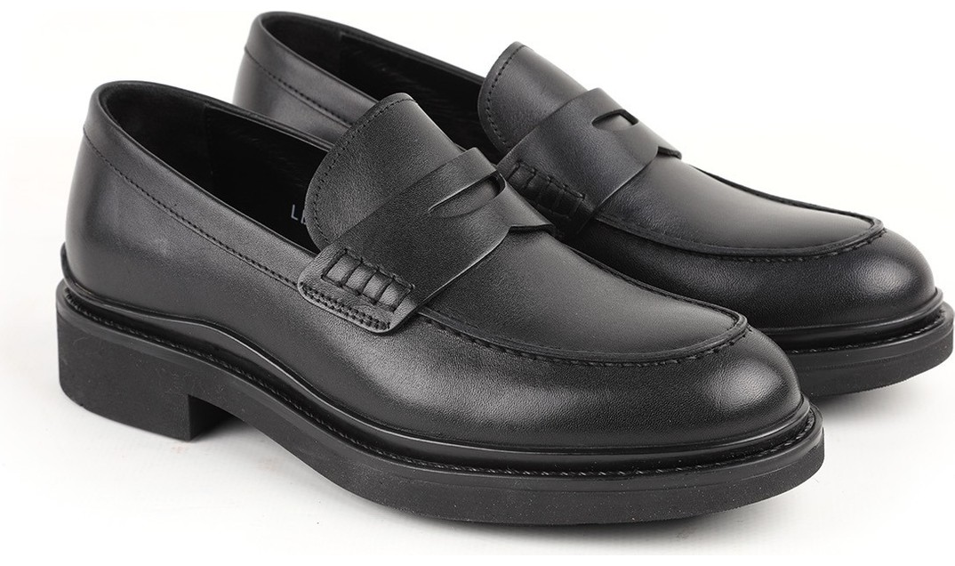 Libero LZ5009 Hakiki Antik Deri Kalın Kauçuk Tabanlı Kadın Klasik Casual Loafer görsel 3