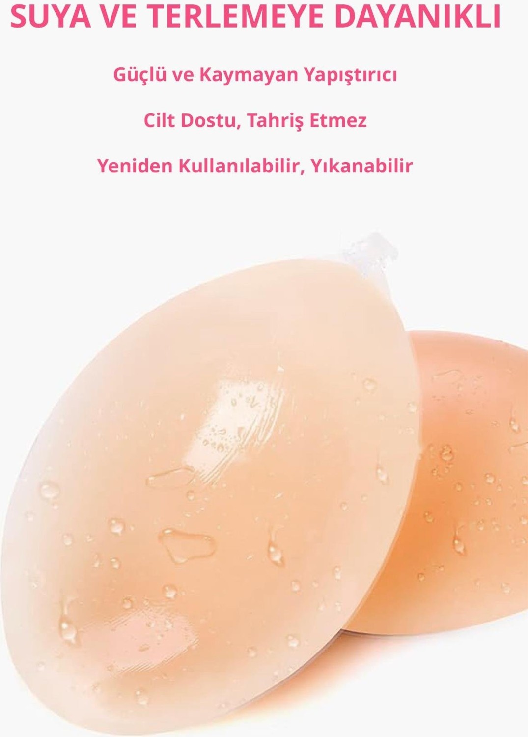Cottonhill Silikon Göğüs Ucu Kapatıcı Straplez Yapışkanlı Görünmez Sütyen görsel 5