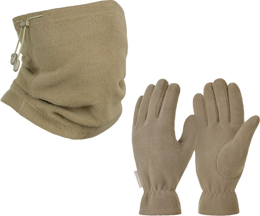 Mediterian Renkli unisex eldiven ve boyunluk seti, şık ve rahat kullanım sunar
