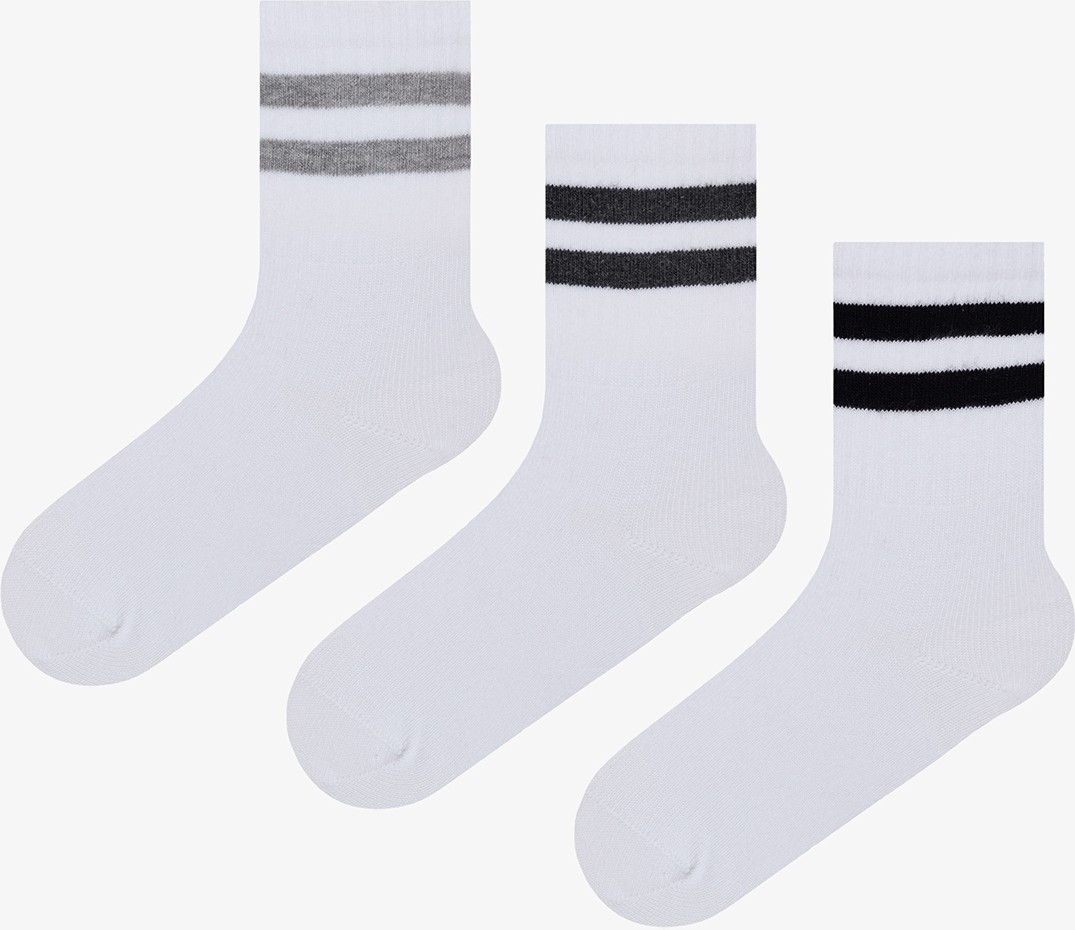 Penti Erkek Çocuk Lines 3lü Tenis Beyaz Soket Çorap