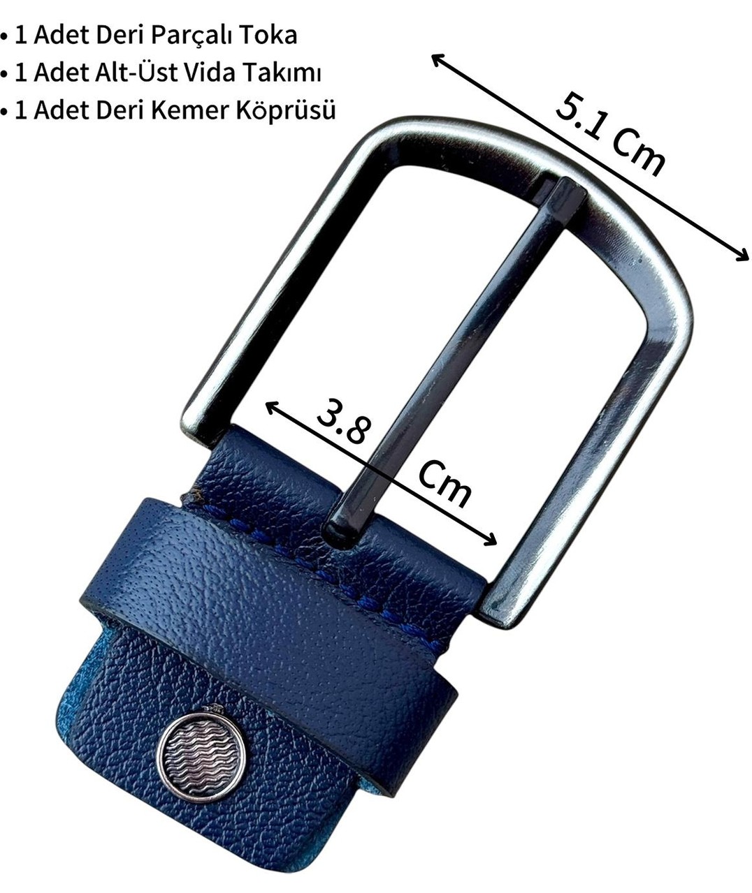 Süzer Deri Kahverengi 4 cm. Yedek Kemer Tokası Hakiki Deri Vidalı görsel 7