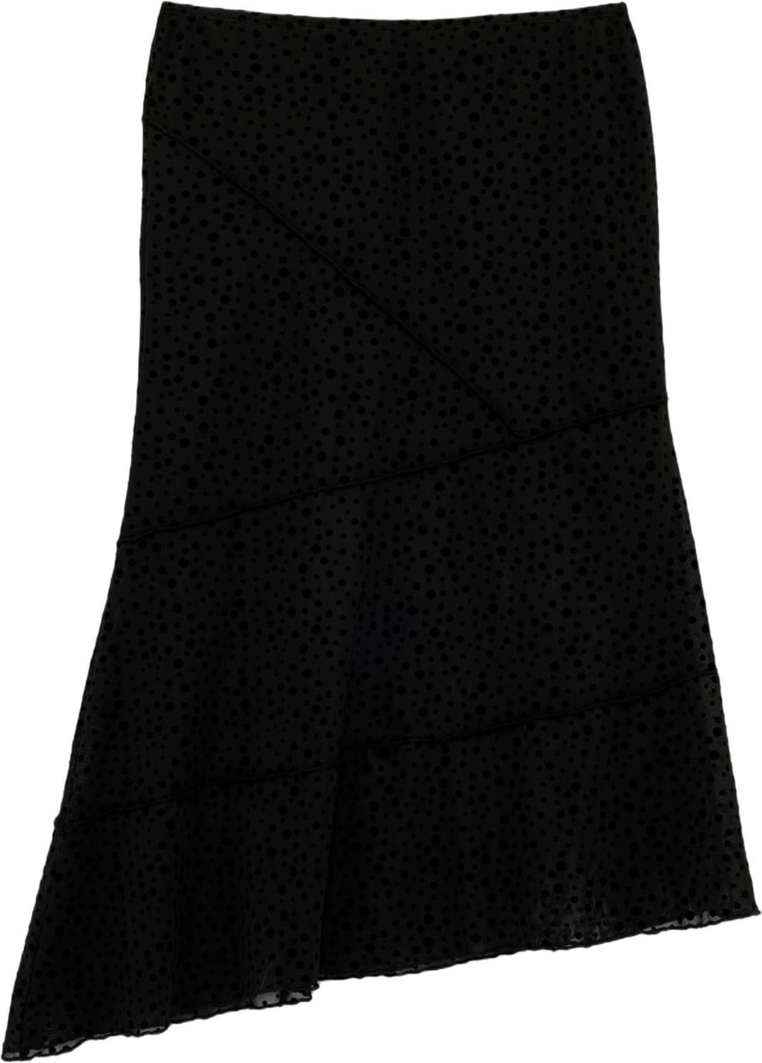 Aesco Slim Fit Asimetrik Kesim Puantiyeli Midi Etek görsel 4