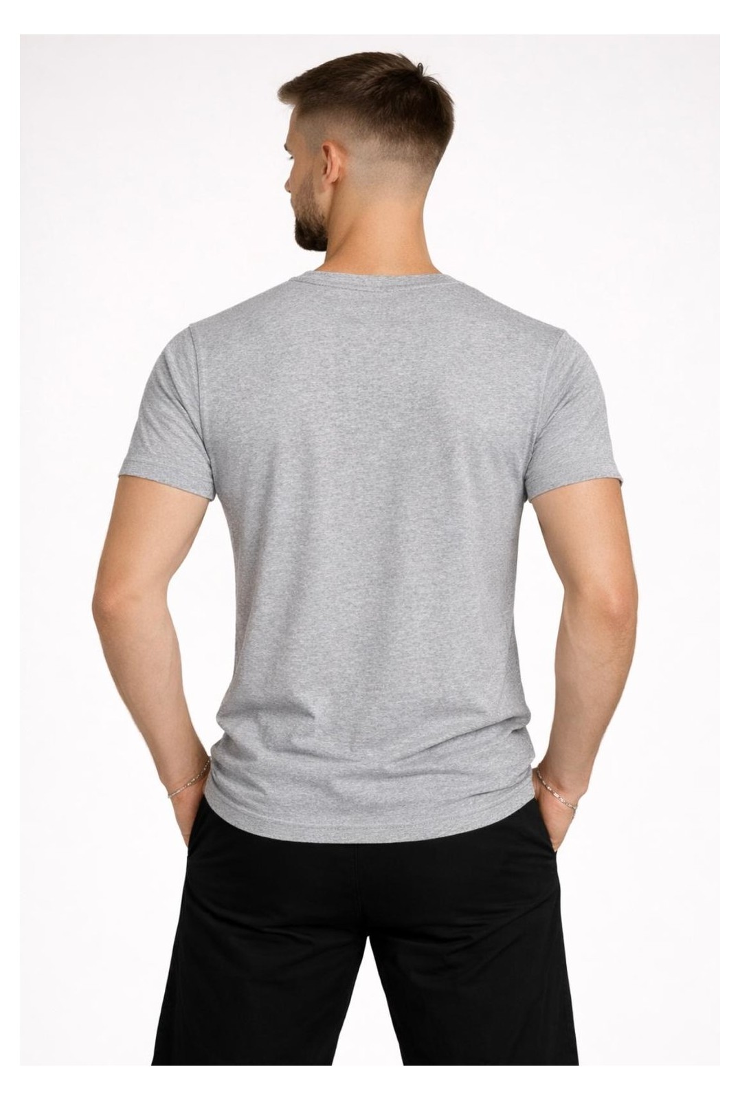 Axxel Erkek Pamuklu V Yaka Kısa Kollu T-SHIRT-D804 görsel 3