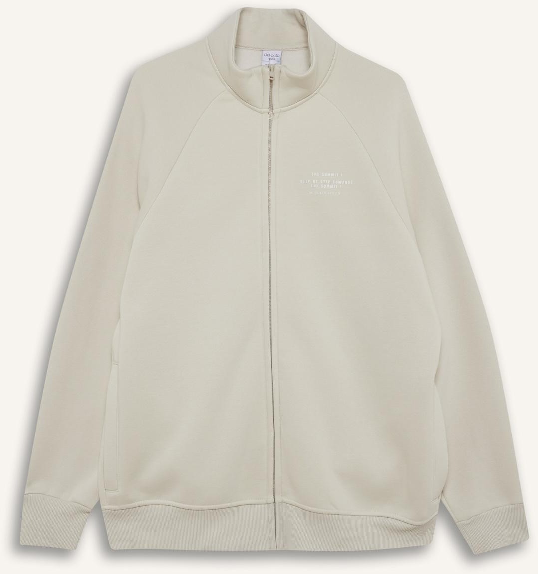 DeFacto Boxy Fit Dik Yaka Baskılı İçi Yumuşak Tüylü Cepli Fermuarlı Sweatshirt E1367AX25AU görsel 7