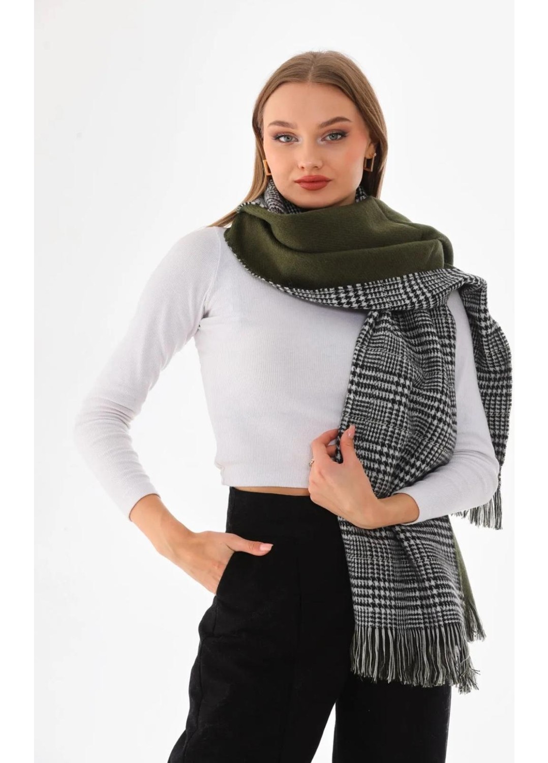 Wearflawless Çift Taraflı Yumuşak Dokulu Şal Atkı görsel 3