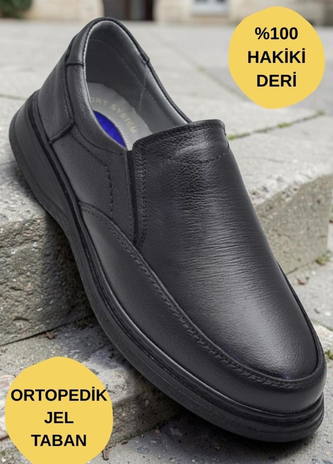 Ispartalılar TAB451 Ortopedik Taban Hakiki Deri Erkek Ayakkabı Mevsimlik Baba Ayakkabısı