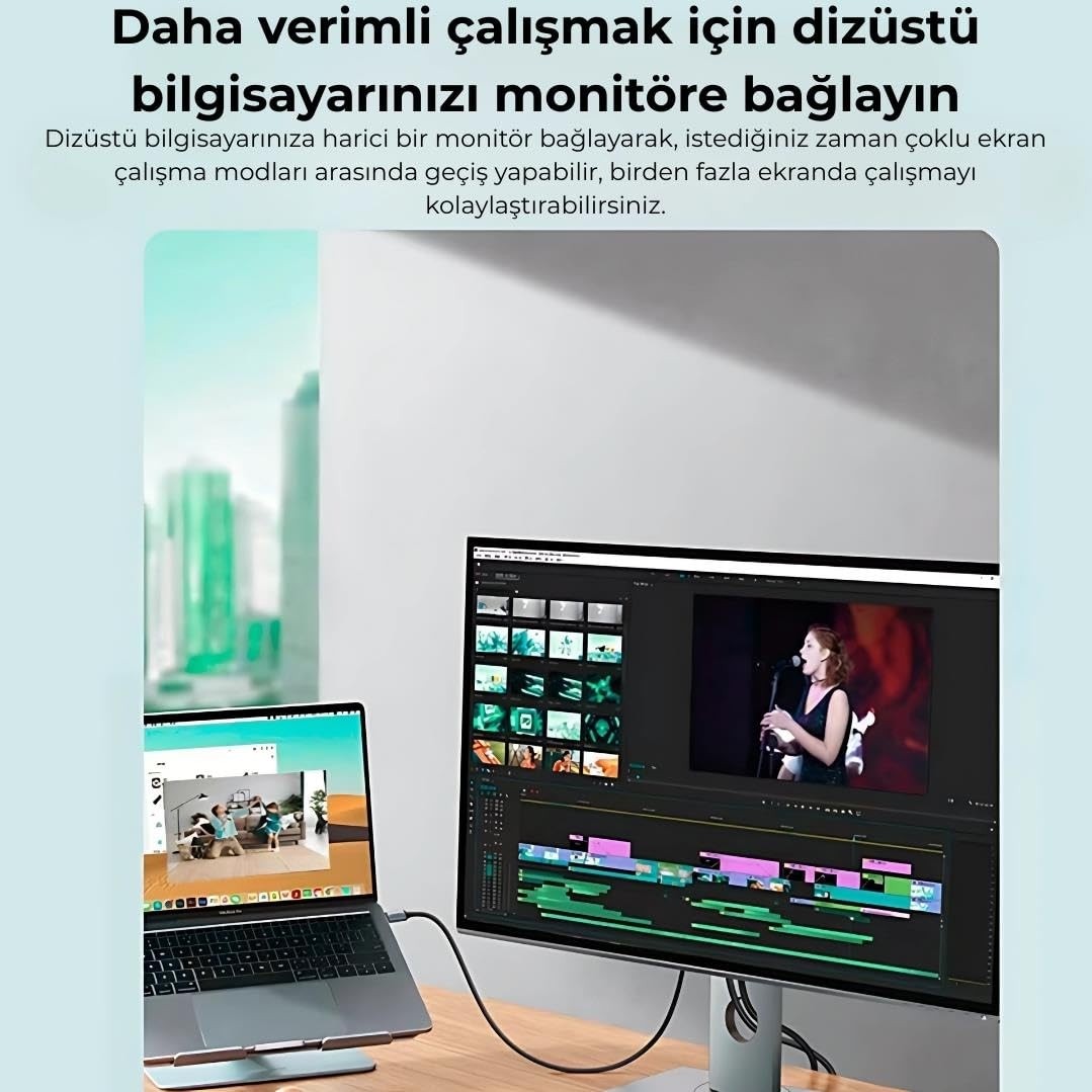 Die Grup Daytona Hc-03 Type-C To 4K Full Hd HDMI Çevirici Hub Adaptör görsel 4