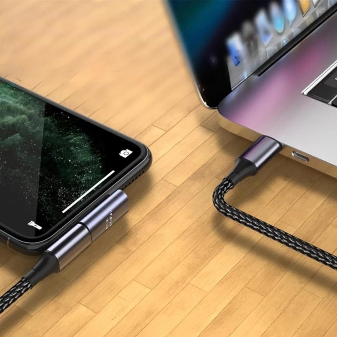 Die Grup Lunatic 2760 USB Type-C Uzatıcı Çevirici Dönüştürücü Adaptör 90 Derece L Tipi Erkek - Dişi 90 Derece Dayanıklı Alüminyum Alaşım Çift Yönlü Tak-Çalıştır Süper Hızlı Veri ve Şarj (Usb 3.1 Desteği) görsel 5