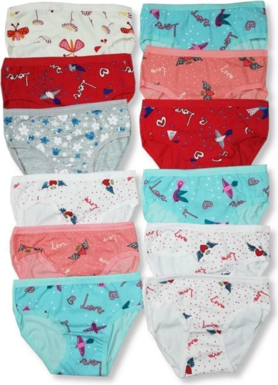 Dondeza Pamuklu Kız Çocuk Bikini Külot 12'li