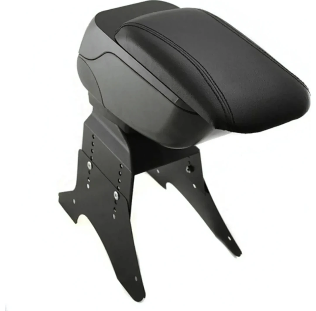 Resim Renault Clio 3 2007-2013 Uyumlu Kol Dayama ve Kolçak Sürgülü Bardaklıklı Ayarlanabilir Siyah Deri 