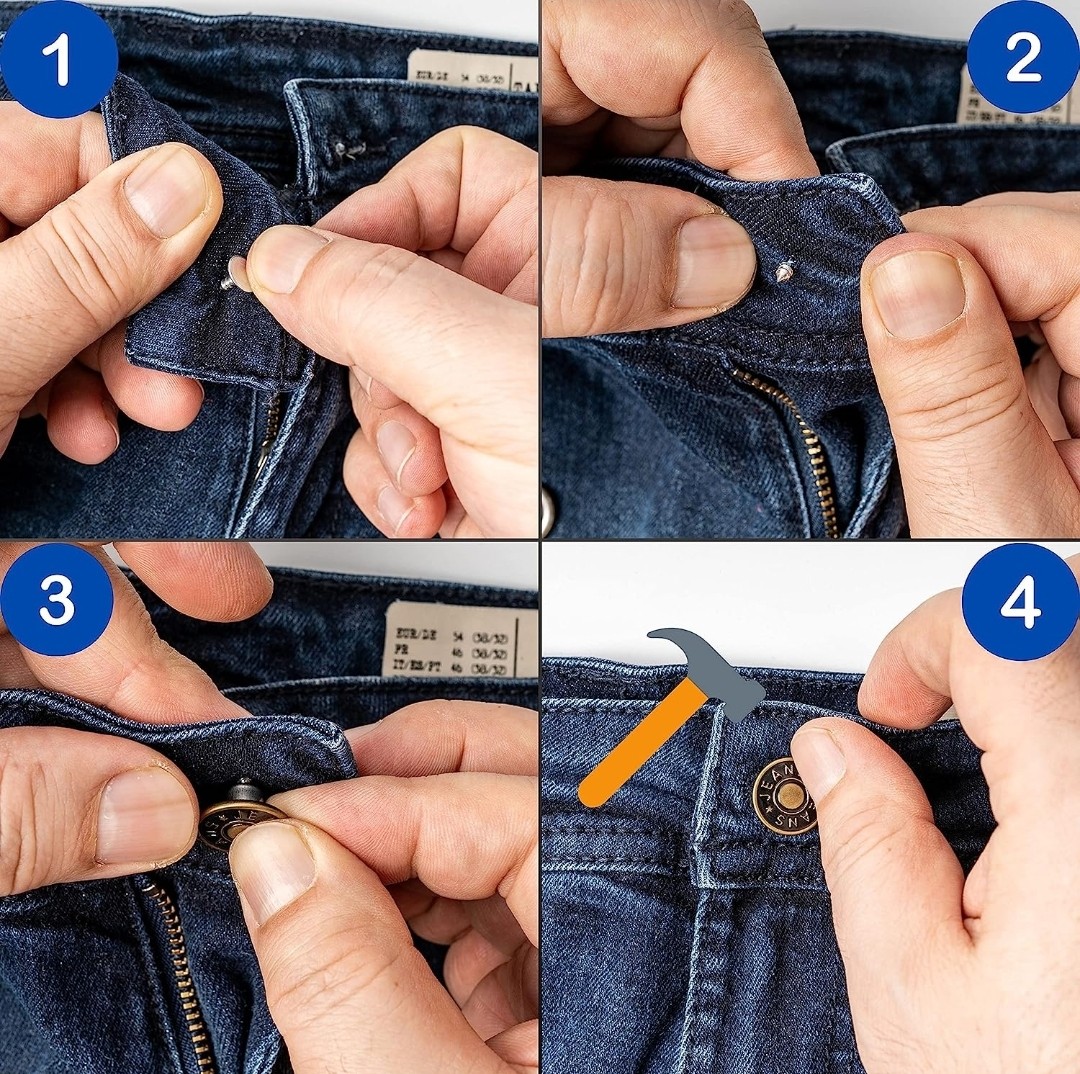 My Vintage 4 Büyük 8 Küçük Kot Pantolon Düğmesi görsel 3