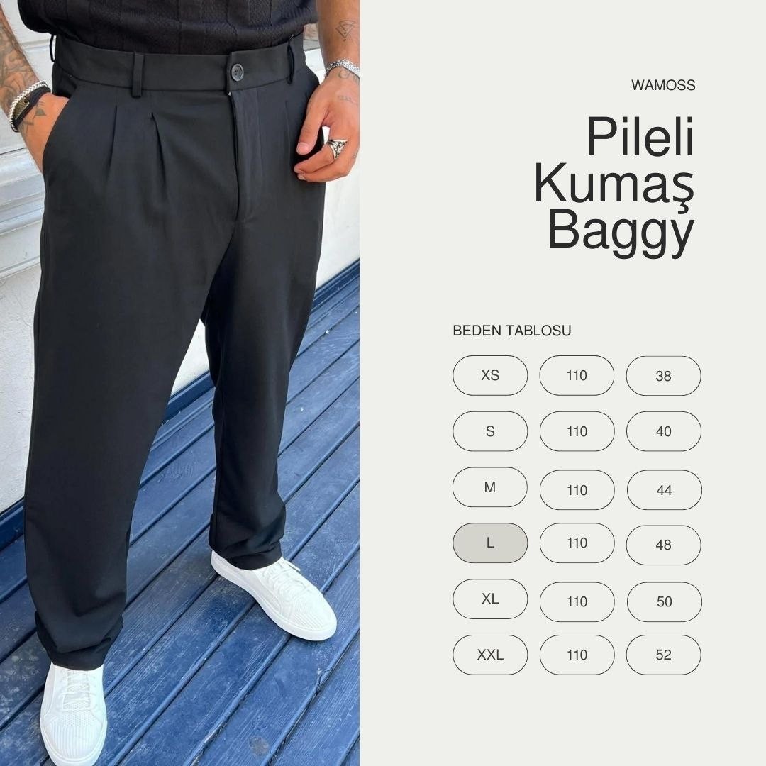 Wamoss 2025 Vintage Baggy Pileli Kumaş Pantolon görsel 3