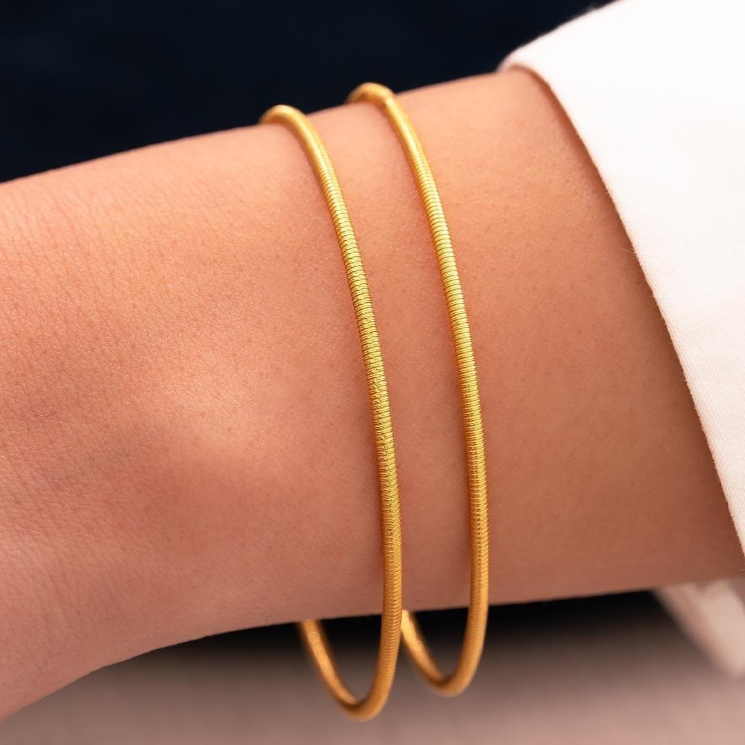 Hakan Mücevherat 2'li Çizgi Ajda Takım 30 Gr(Gram) 22 Ayar Altın Işçiliksiz Bilezik