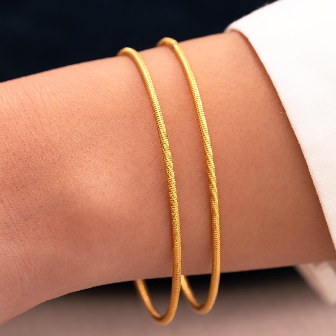 Hakan Mücevherat 2'li Çizgi Ajda Takım 20 Gr(Gram) 22 Ayar Altın Işçiliksiz Bilezik