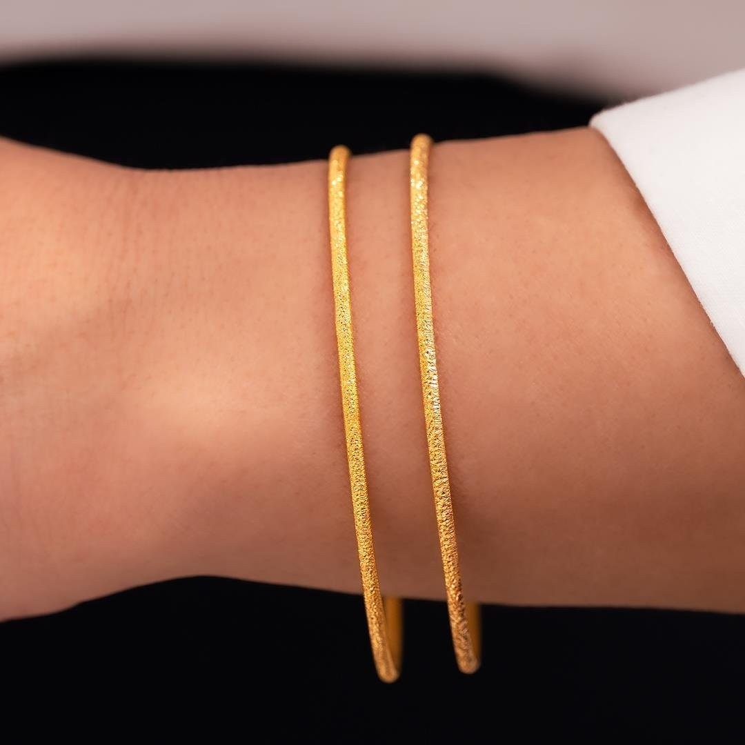 Hakan Mücevherat 2'li Simli Ajda Takım 20 Gr(Gram) 22 Ayar Altın Işçiliksiz Bilezik